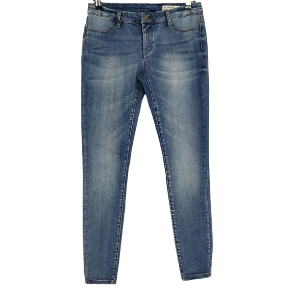 BLANKNYC Ankle Skinny Jeans Spray On Mid Rise Medium Wash Denim - Picture 1 of 7
